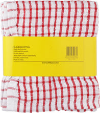 Load image into Gallery viewer, FILTA COTTON TEA TOWELS X 5 (40CM X 68CM) + 2 DISH CLOTHS (30CM X 30CM) RED 7PK