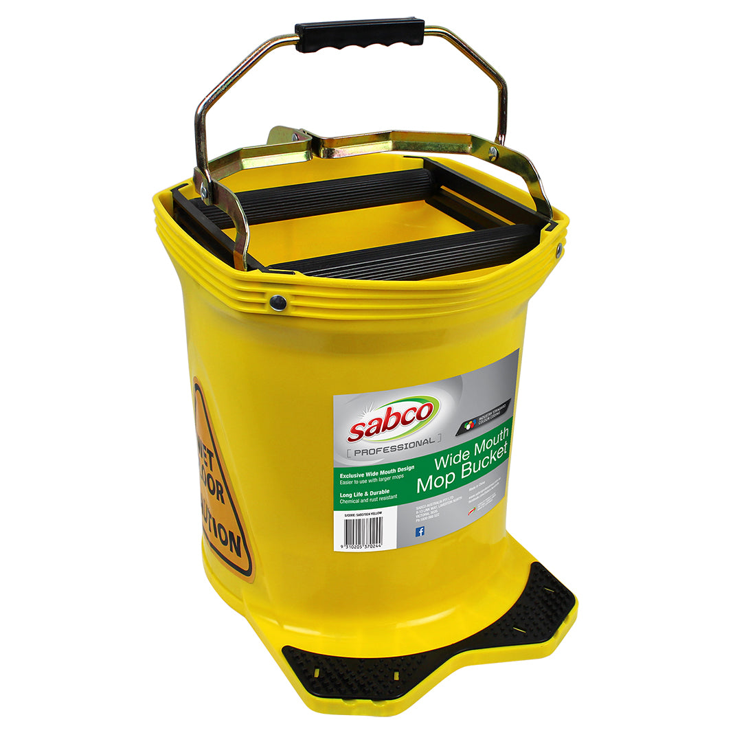 SABCO WIDE MOUTH 16LT MOP BUCKET YELLOW