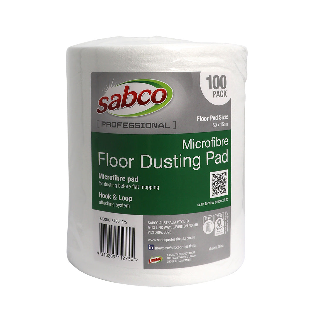 SABCO MICROFIBRE FLOOR DUSTING PAD - 50CM (100PK)