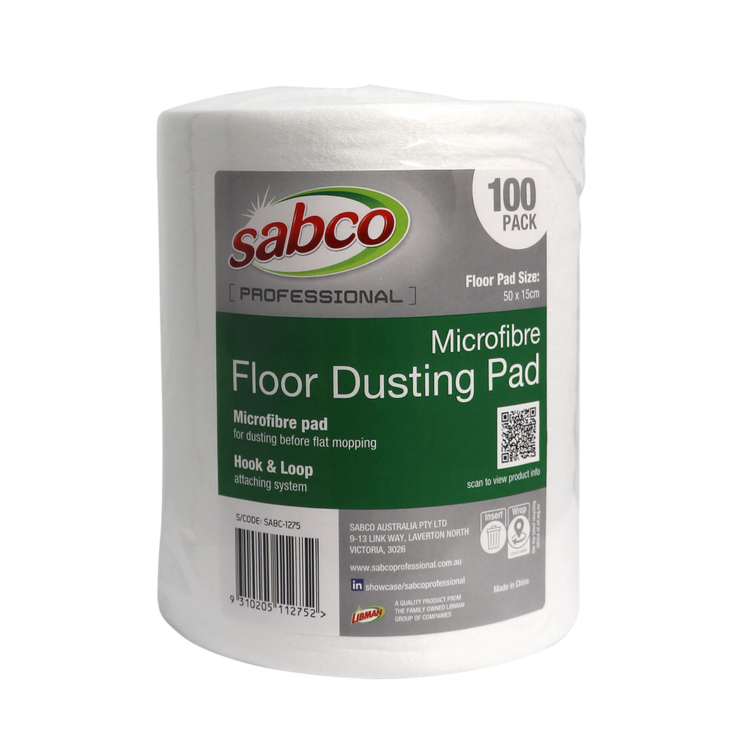 SABCO MICROFIBRE FLOOR DUSTING PAD - 50CM (100PK)