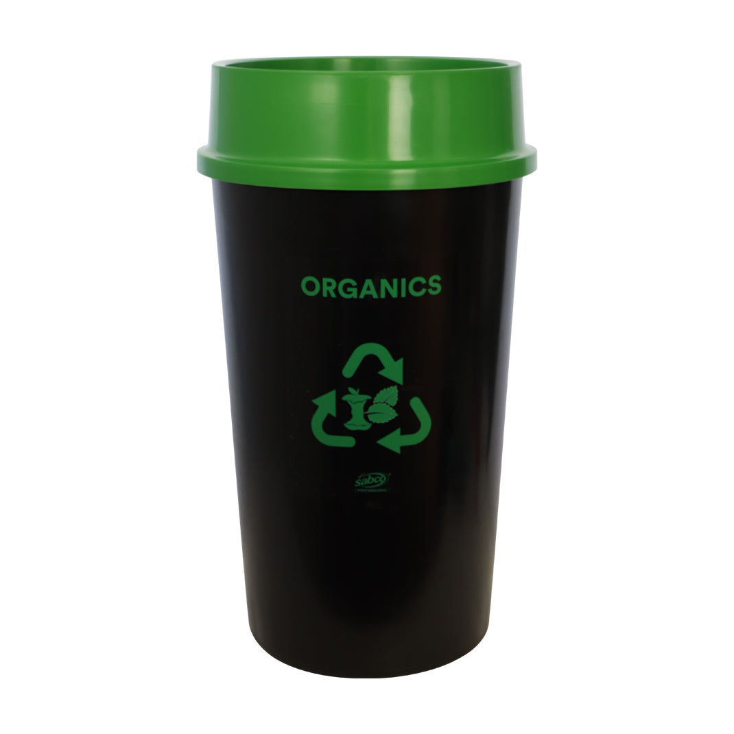 SABCO RECYCLING STATION 60LT BIN - WITH GREEN LID ( ORGANICS )