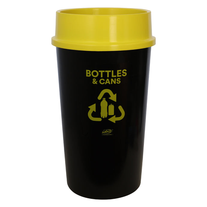 SABCO RECYCLING STATION 60LT BIN - WITH YELLOW LID ( BOTTLES & CANS )