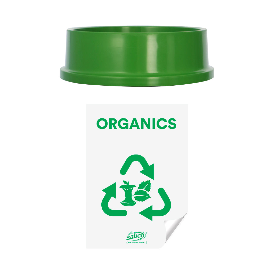 SABCO RECYCLING STATION 60LT BIN - WITH GREEN LID ( ORGANICS )