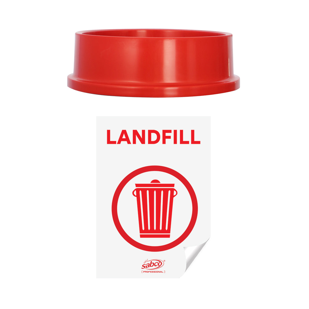 SABCO RECYCLING STATION 60LT BIN - WITH RED LID ( LANDFILL )