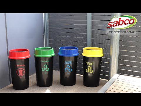 SABCO RECYCLING STATION 60LT BIN - WITH RED LID ( LANDFILL )